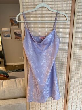 re:named Lavender Satin Slip Dress